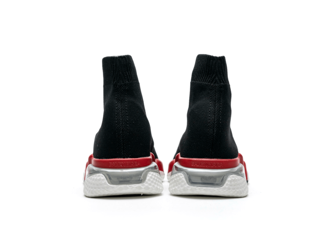 Look Fabulous with Balenciaga Speed Clear Sole Black Red Women's Shoes