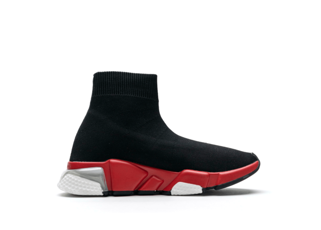Shop Men's Designer Shoes - Balenciaga Speed Clear Sole Black Red!