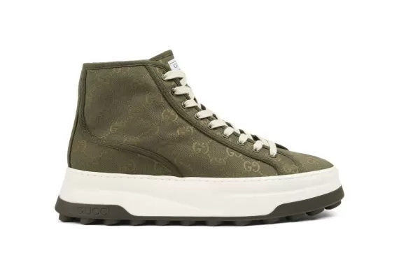 Gucci GG High-Top Sneakers Khaki