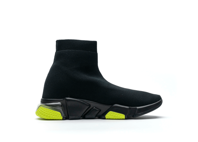 Get Discounted Women's Balenciaga Speed Clear Sole Black Yellow