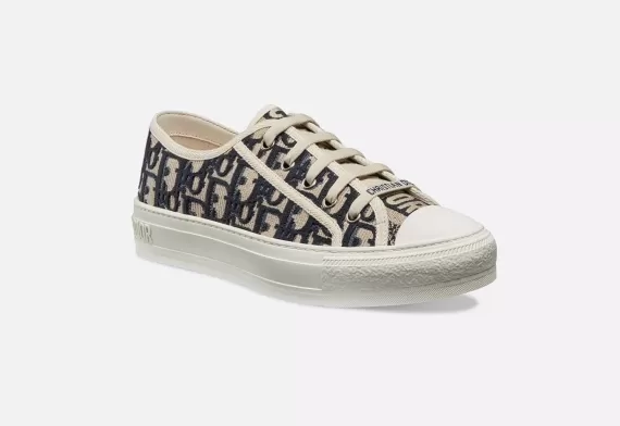 WALK'N'DIOR Sneaker Deep Blue Dior Oblique Embroidered Cotton