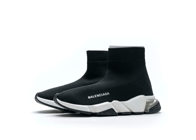 Men's Balenciaga Speed Clear Sole Black White Available Now