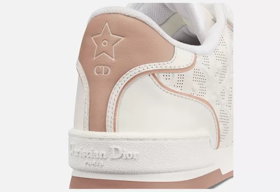 Dior One Sneaker - White and Nude Dior Oblique Perforated Calfskin