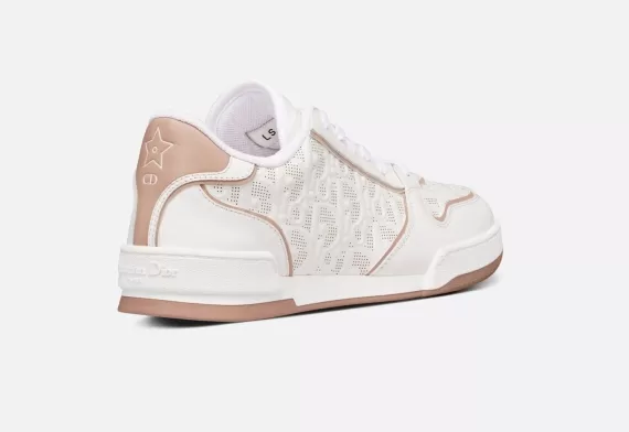 Dior One Sneaker - White and Nude Dior Oblique Perforated Calfskin