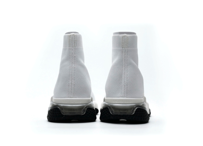 Don't Miss Out - Men's Balenciaga Speed Clear Sole White Black On Sale