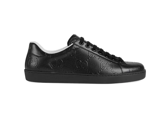 Gucci Ace GG Supreme Sneakers - Black Tonal GG Supreme Pattern