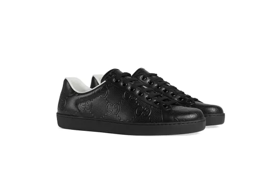 Gucci Ace GG Supreme Sneakers - Black Tonal GG Supreme Pattern