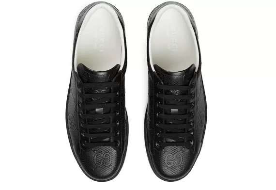 Gucci Ace GG Supreme Sneakers - Black Tonal GG Supreme Pattern