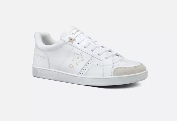 Dior Star Sneaker - White Calfskin and Suede