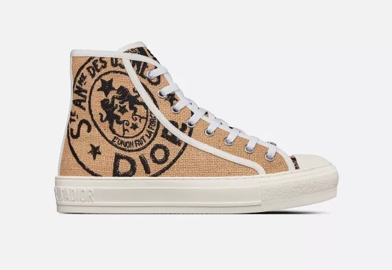 WALK'N'DIOR High-Top Sneaker - Beige Jute with Dior Union Motif