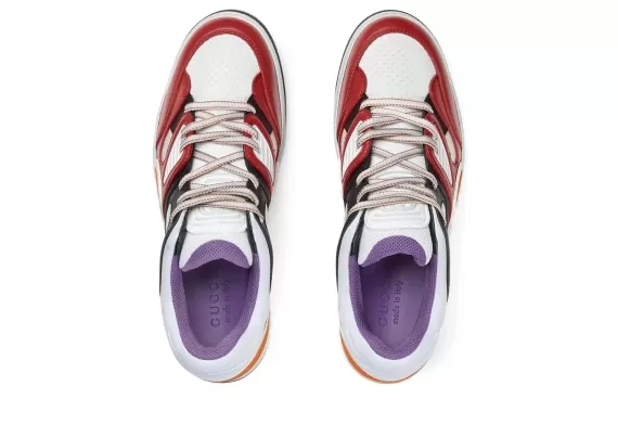 Gucci Basket Low-Top Sneakers - Gucci Featuring Red, Black/White