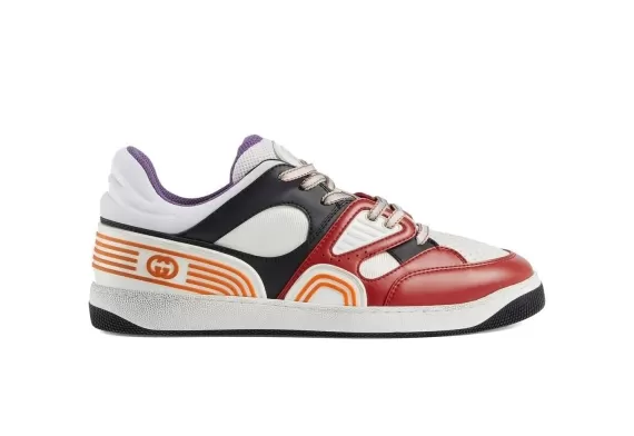 Gucci Basket Low-Top Sneakers - Gucci Featuring Red, Black/White