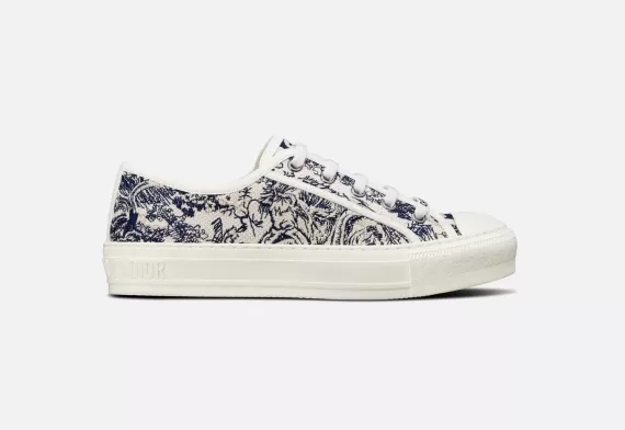 WALK'N'DIOR Sneaker - Blue Toile de Jouy Embroidered Cotton