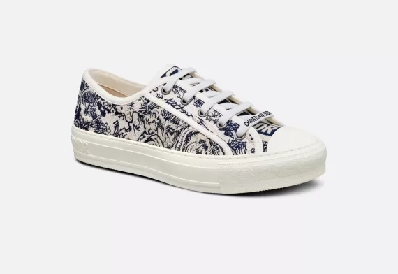 WALK'N'DIOR Sneaker - Blue Toile de Jouy Embroidered Cotton