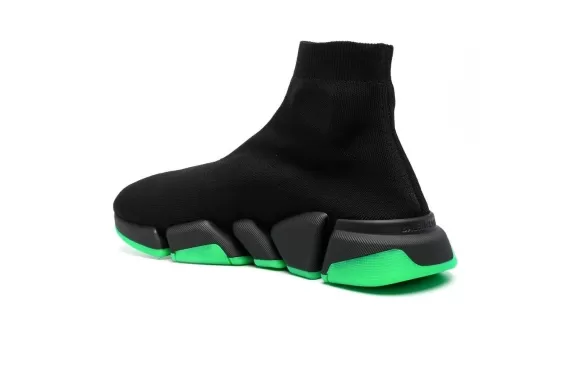 Balenciaga Speek High-Stop Sneakers - Black/Green