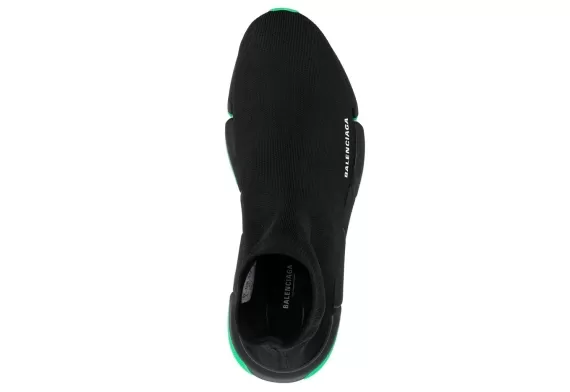 Balenciaga Speek High-Stop Sneakers - Black/Green