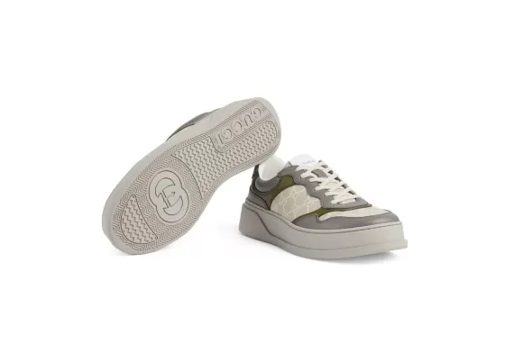 Gucci Logo-Print Panelled Sneakers Light Green