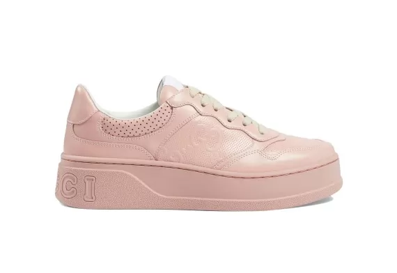 Gucci GG Embossed-Logo Low-Top Sneakers Salmon Pink