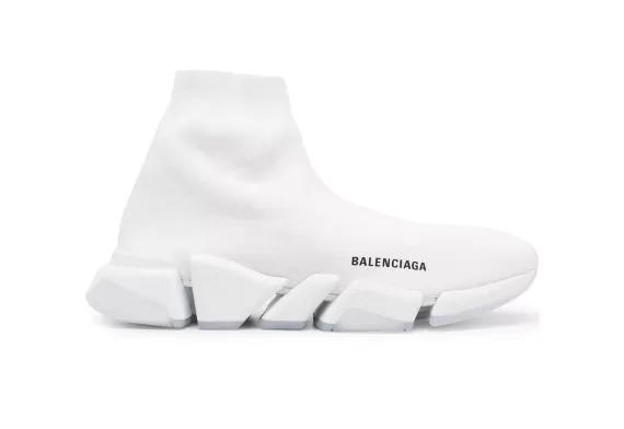 Balenciaga Speed 2.0 High-Top Sneakers White-Hued