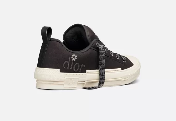 Dior By Erl B23 Skater Sneaker Black Cotton Canvas