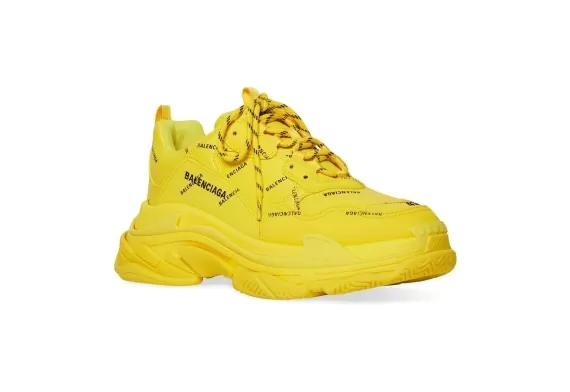 Balenciaga Triple S Logo Sneakers - Sunset Yellow