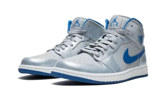 Air Jordan 1 Mid Wolf Grey Sport Blue