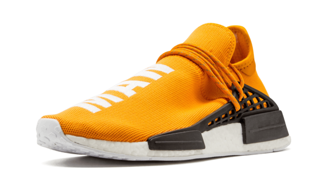 Be fashionable with the Pharrell Williams NMD Human Race - Tangerine/Orange for men!