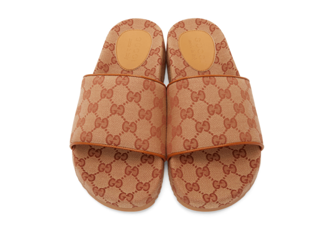 Shop Gucci Beige GG Sideline Sandals for Women's - Get the Look!
