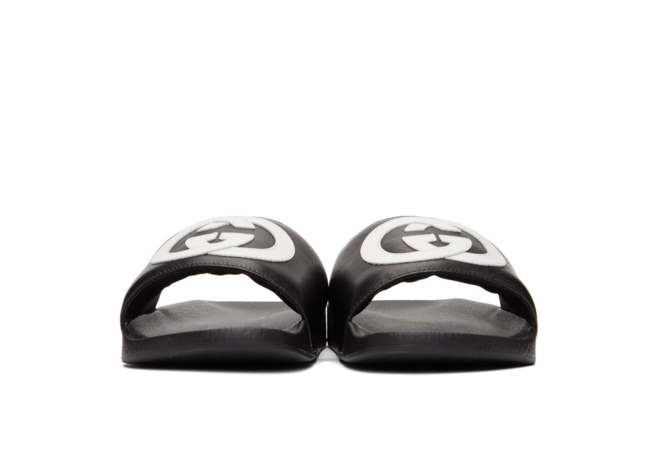 Save on Men's Gucci Black Slides with Interlocking G!