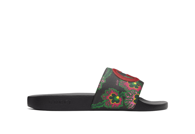 Shop the Gucci Black Ken Scott Edition Print Slides for Women