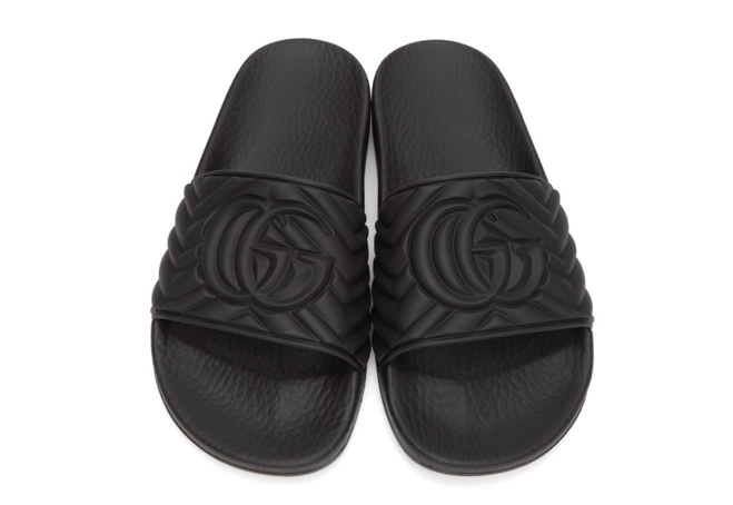 Grab a Stylish Deal - Gucci Black Matelasse Slides for Men's!