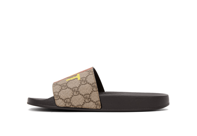 Shop Men's Gucci Brown Not Fake GG Sandals Now