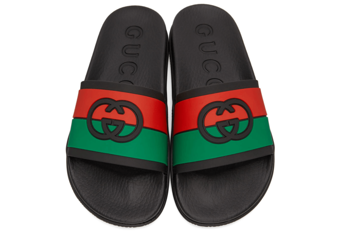 Fashion Designer Online Shop - Get the Gucci Black Interlocking G Slides for Men's!