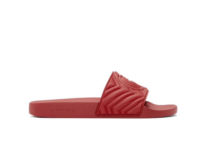 Gucci Red Quilted GG Pool Slides