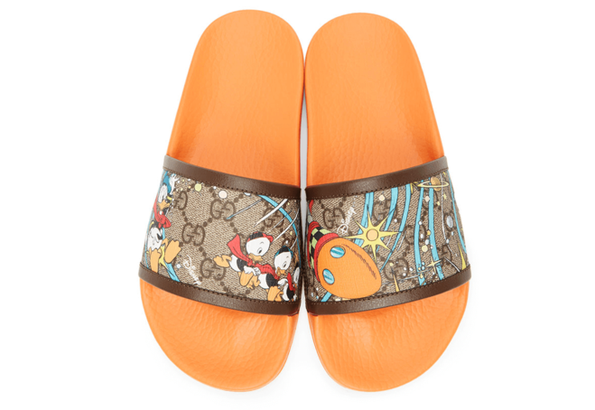 Women's Orange Disney Edition GG Supreme Donald Duck Sandals - Get Yours Now!