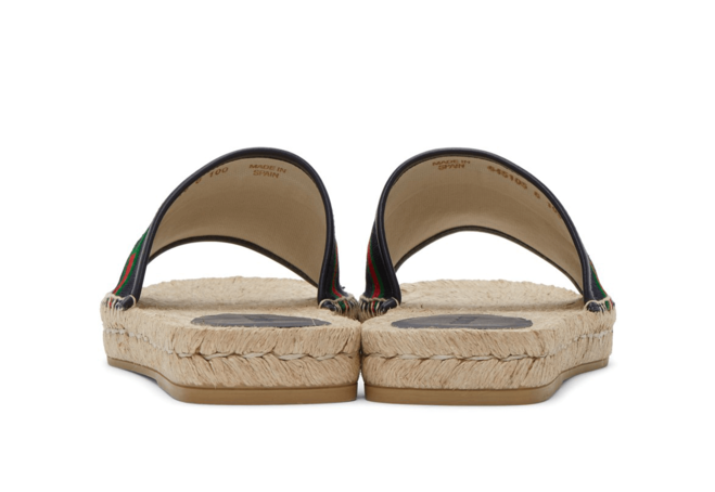 Gucci Navy Interlocking G Espadrille Slides