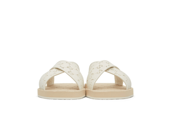 Save Now on Women's Gucci White & Pink GG Slide Sandals!