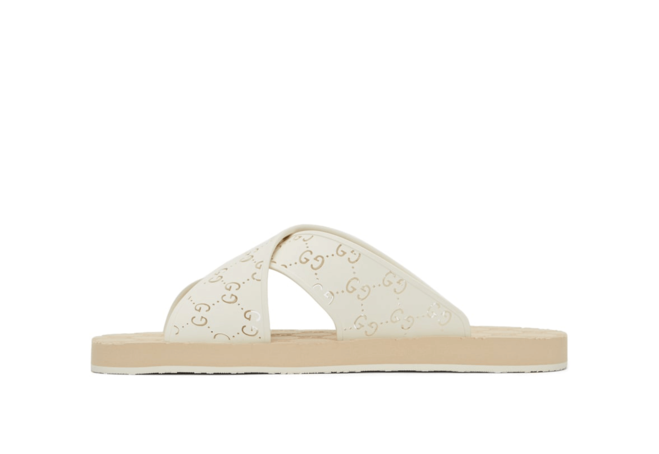 Women's Gucci Slide Sandals On Sale - White & Pink GG!