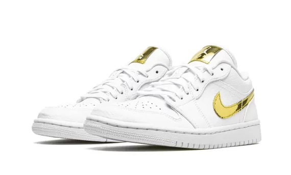 Air Jordan 1 Low SE - White Metallic Gold