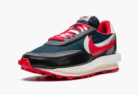 Discounted Men's Nike LDWAFFLE Undercover x Sacai - Midnight Spruce University Red