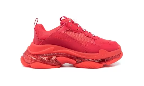 Balenciaga Triple S Clear-Sole Ruby Red/Coral Red