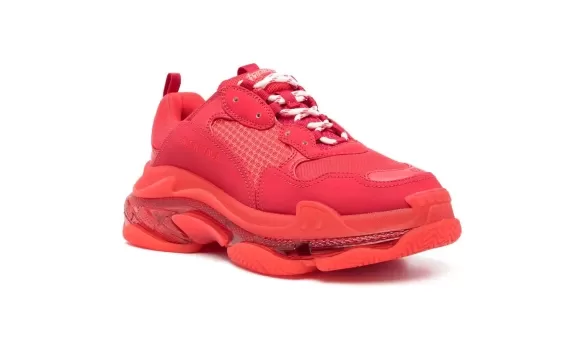 Balenciaga Triple S Clear-Sole Ruby Red/Coral Red