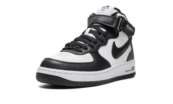 Air Force 1 Mid Stussy - Light Bone Black