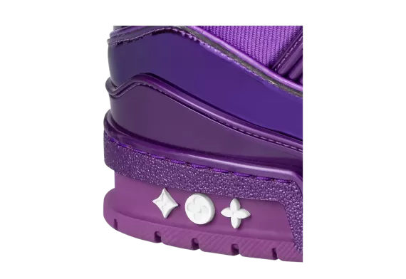 Upgrade Your Look - Men's Designer Louis Vuitton Trainer Sneaker in Purple Metallic Canvas!