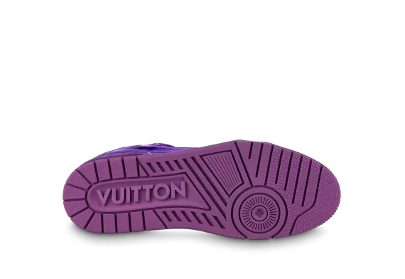 Stylish Men's Designer Sneaker - Louis Vuitton Trainer in Purple Metallic Canvas Now Available!