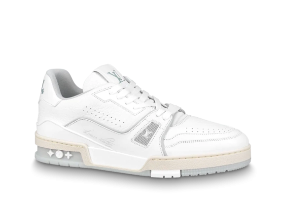 Shop Louis Vuitton Trainer Sneaker - White, Grained for Men's at Discount