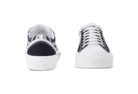 Burberry Checkered Cotton Low-top Sneakers - White / Multicolour