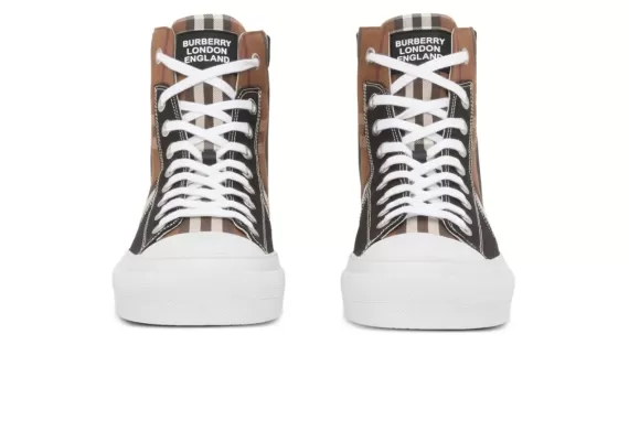 Vintage Check Lace-up Sneakers - Brown