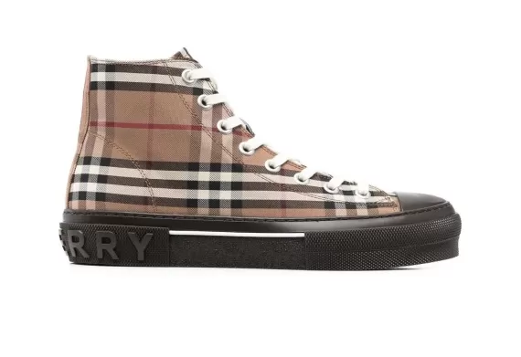 Vintage Check High-top Sneakers - Brown