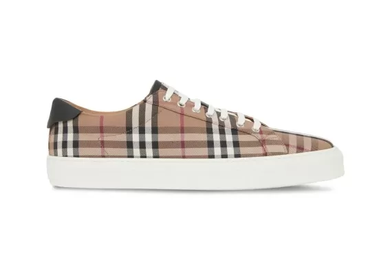 Vintage Check Leather-trim Sneakers